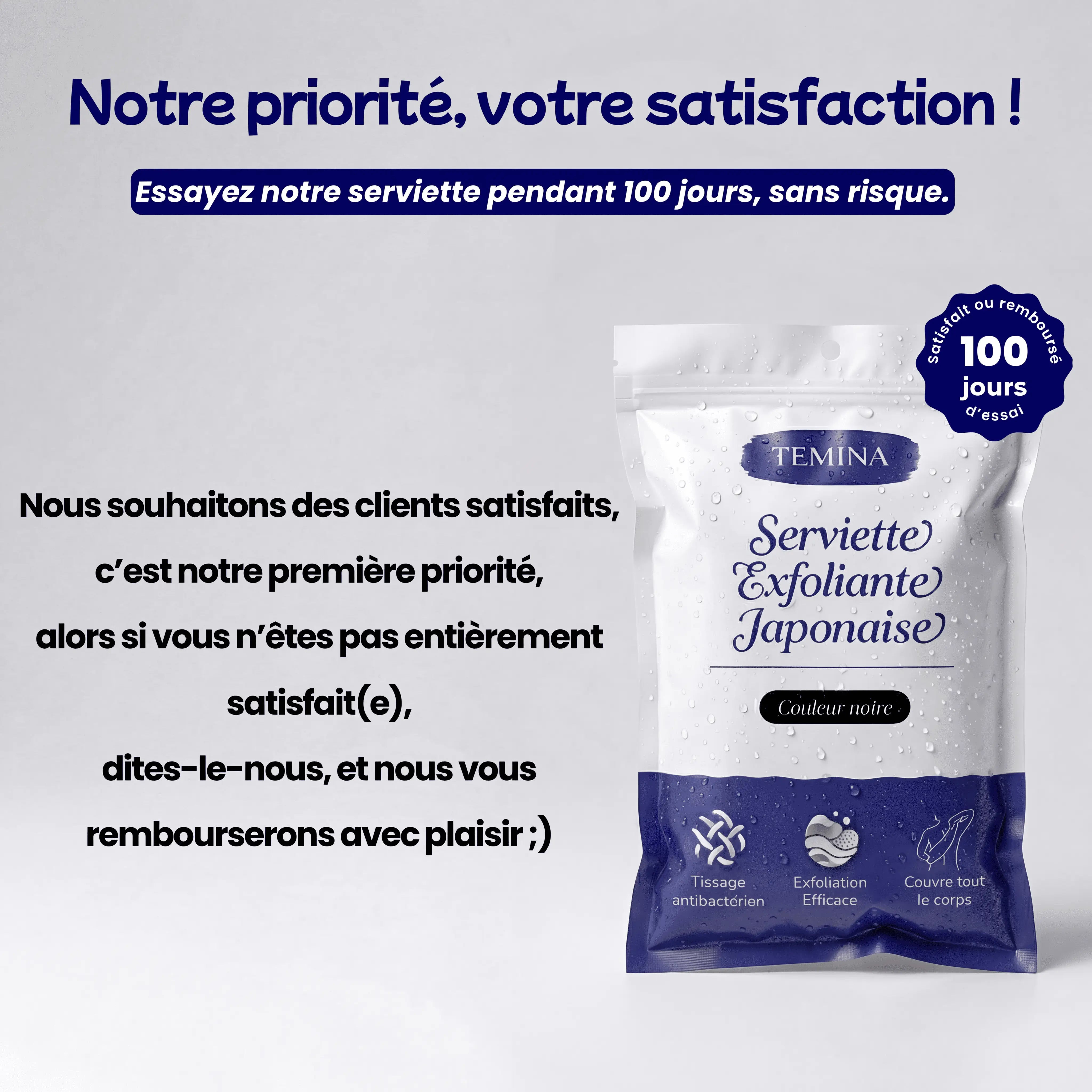 Serviette Exfoliante Japonaise - Anti Imperfection du Dos