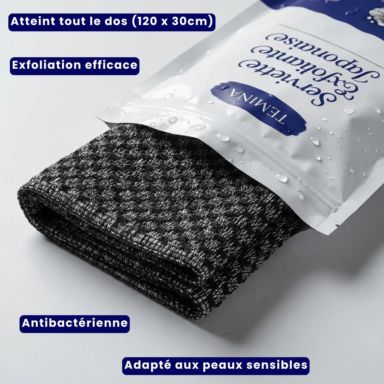 Serviette Exfoliante Japonaise - Anti Imperfection du Dos