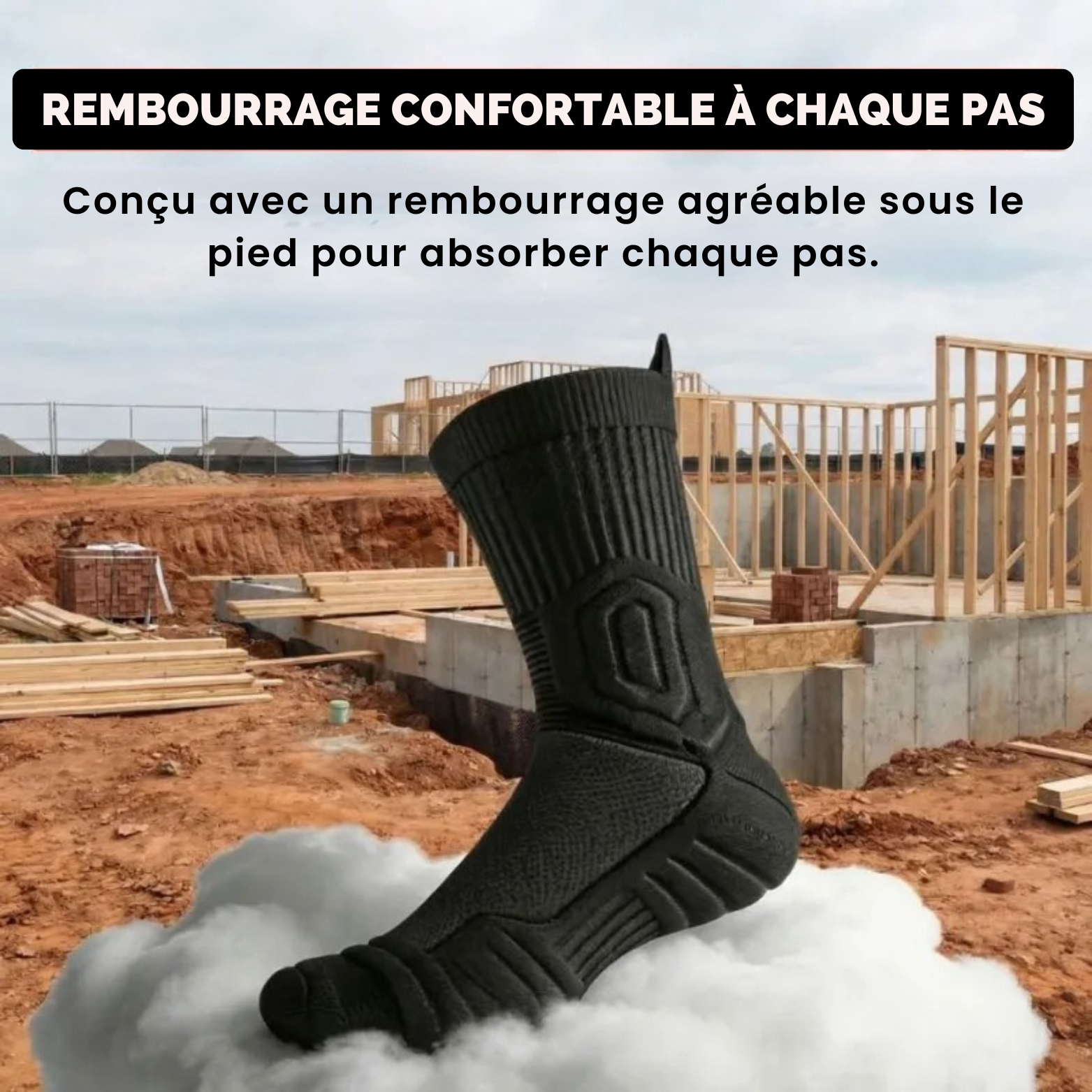 Chaussettes de Travail en Bambou Rembourrées et Aérées